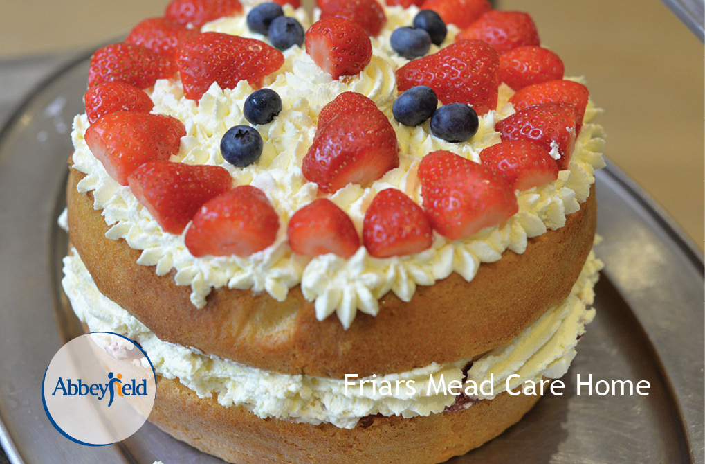 strawberry and cream cakes at Friars Mead, Kings Langley care home